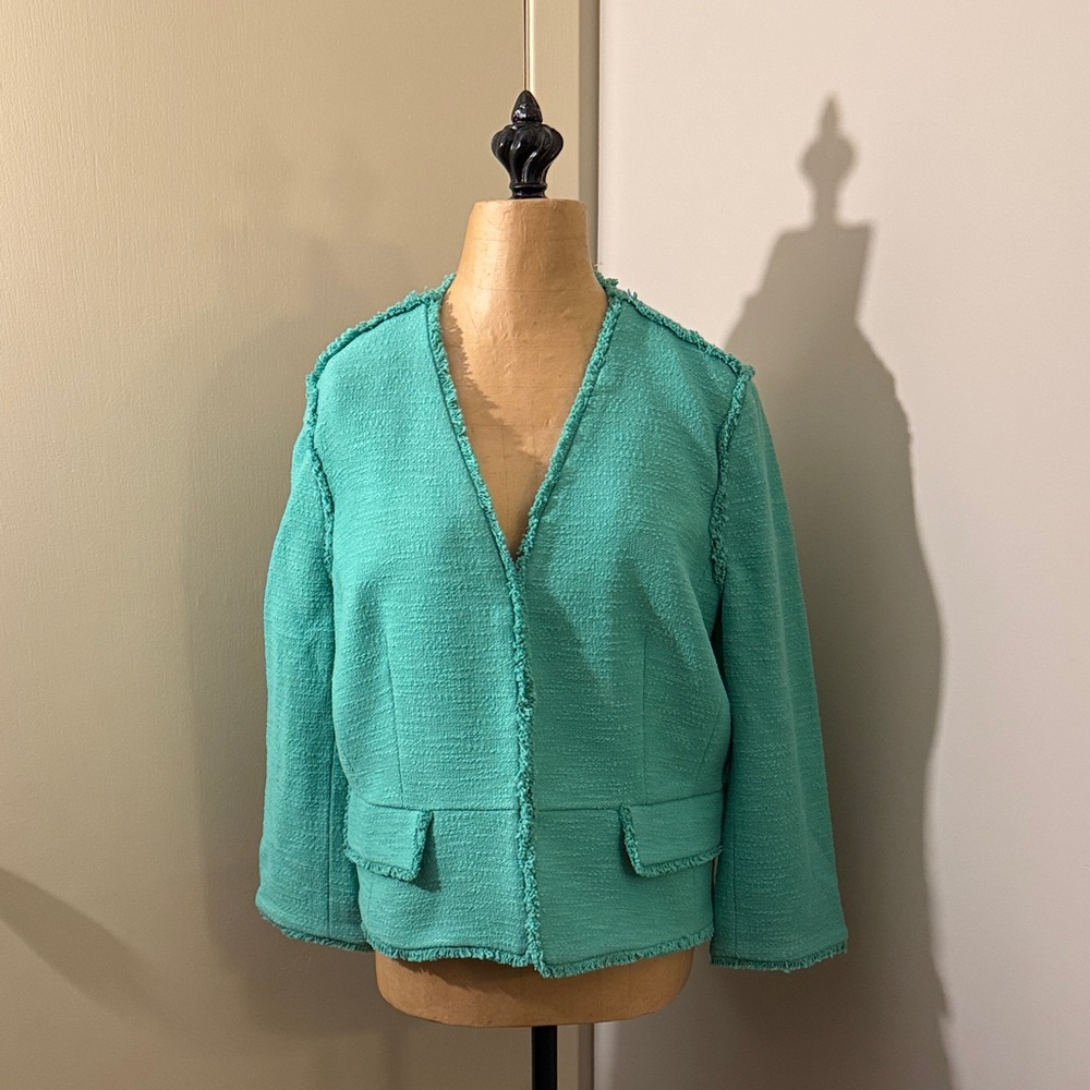 Ann Taylor Turquoise Textured Blazer